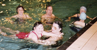 People swimming in the pool